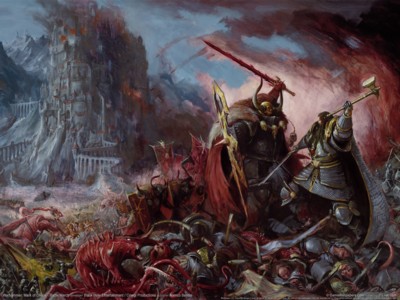 Warhammer mark of chaos - battle march poster