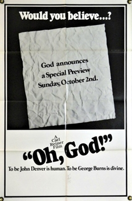 Oh, God! movie posters (1977) tote bag