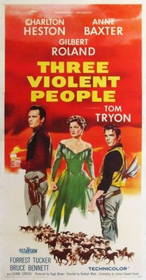 Three Violent People movie poster (1957) Poster MOV_2b43a204