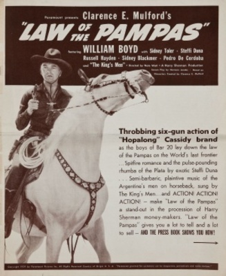 Law of the Pampas movie poster (1939) poster