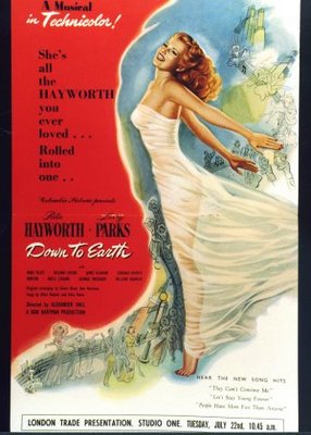 Down to Earth movie poster (1947) tote bag