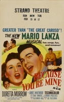 Because You're Mine movie poster (1952) Sweatshirt #1077627