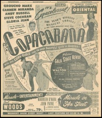 Copacabana movie poster (1947) calendar