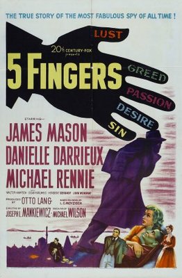 5 Fingers movie poster (1952) calendar