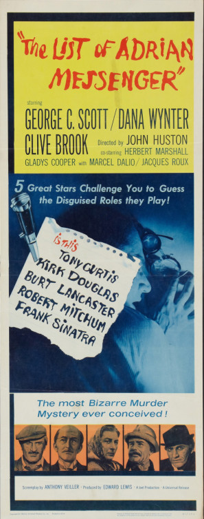 The List of Adrian Messenger movie poster (1963) Tank Top