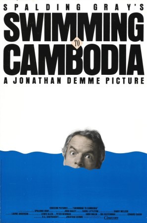 Swimming to Cambodia movie poster (1987) tote bag
