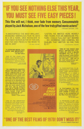 Five Easy Pieces movie poster (1970) calendar