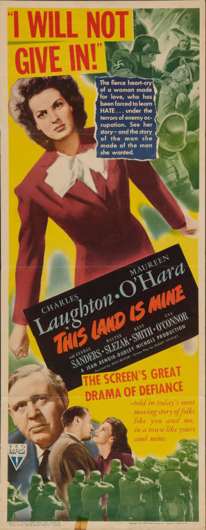 This Land Is Mine movie poster (1943) tote bag